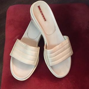 Authentic Prada White slides size 38/8